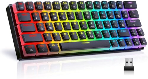 Tezarre TK63 Wireless 60% Mechanical Keyboard – RGB, Bluetooth/2.4G, Hot-Swappable, PBT Keycaps - Image 2