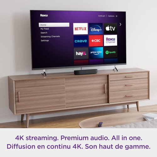 Roku Streambar – All-in-One 4K HDR Streaming Soundbar with Voice Remote & Bluetooth - Image 2