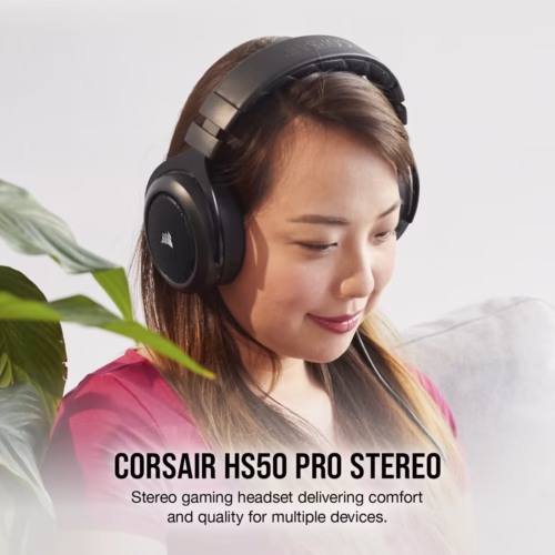 Corsair HS50 PRO Stereo Gaming Headset – Carbon | Crystal Audio, Detachable Mic - Image 6