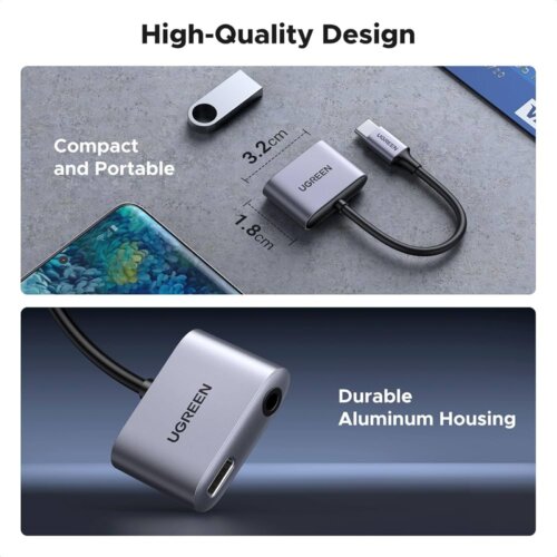 UGREEN 60164 USB-C to Aux 3.5mm Audio Adapter with PD | Earphone Converter with DAC - Image 4