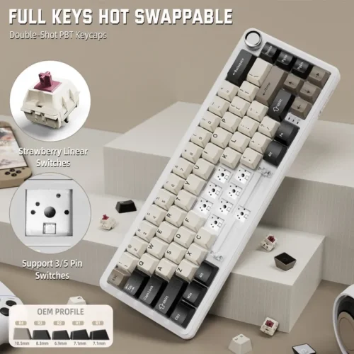 ATTACK SHARK X66 Wireless 60% Mechanical RGB Gaming Keyboard | Linear Strawberry Switches - Image 2