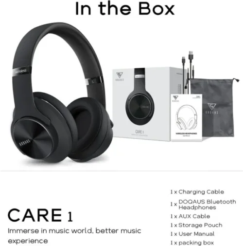 DOQAUS Care 1 Bluetooth Headphones – Wireless Comfort & Clear Sound with Mic - Image 5