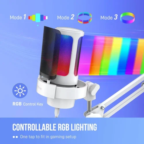 FIFINE AmpliGame A8 Gaming Microphone – RGB USB Mic for Streaming, Podcasting & Gaming - Image 3