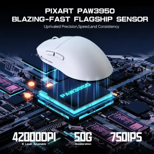 Attack Shark X3MAX PAW3950 Wireless Gaming Mouse – Black/White - Image 3