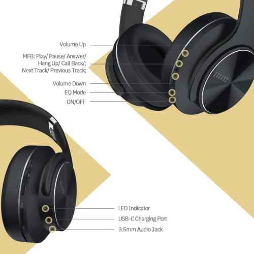 DOQAUS Care 1 Bluetooth Headphones – Wireless Comfort & Clear Sound with Mic - Image 4