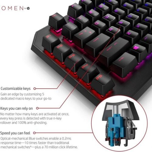 Omen by HP Sequencer Mechanical Optical Gaming Keyboard | Wired USB - Image 2