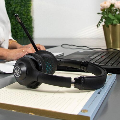 JLab Go Work Wireless Headset with Microphone | 45+ Hours Battery, Bluetooth & Wired Options - Image 2