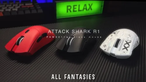 Attack Shark R1 59g Wireless Gaming Mouse – White/Red/Black - Image 2