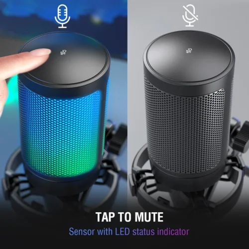 FIFINE AmpliGame A6V USB Microphone | RGB Gaming Mic with Mute & Volume Control - Image 3