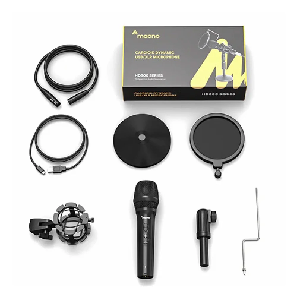 HD300 Series Cardioid Dynamic USB/XLR Microphone - Image 4