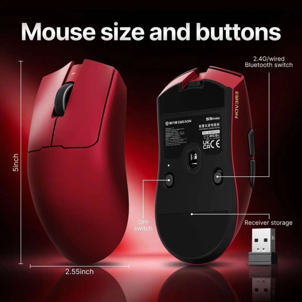 EWEADN S9 Pro Wireless Gaming Mouse — view 2